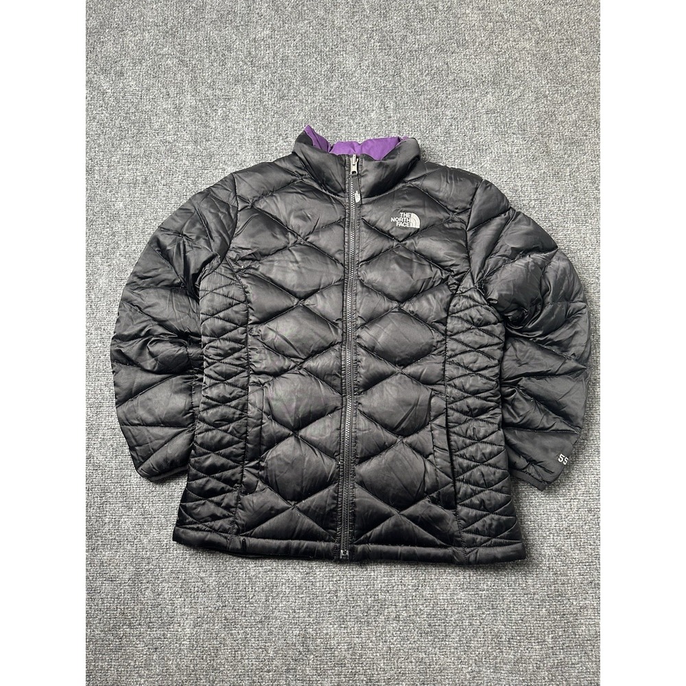Girls‎ Puffer The North Face 550 Black Quilted Down Jacket, Size XL 18 Years